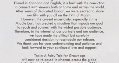மத்திய கிழக்கில் அதிகரித்து வரும் பதற்ற நிலை காரணமாக ராக்கிங் ஸ்டார் யாஷ் நடித்துள்ள ‘டாக்ஸிக்: எ ஃபேரி டேல் ஃபார் கிரோன்-அப்ஸ்’  (Toxic: A Fairy Tale for Grown-ups) திரைப்படம்  வெளியீட்டு தேதி ஜூன் 4,2026க்கு மாற்றப்பட்டது.