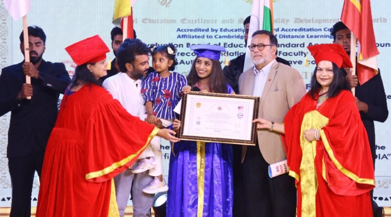 திருமதி சசிகலா நாகராஜன் அவர்களுக்கு உலகளாவிய வணிக முன்னணித்திறனுக்கான கௌரவ டாக்டர் பட்டம் வழங்கப்பட்டது