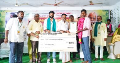 *இயற்கை விவசாயிகளுக்கு விருது வழங்கிய நடிகர் சௌந்தரராஜா*